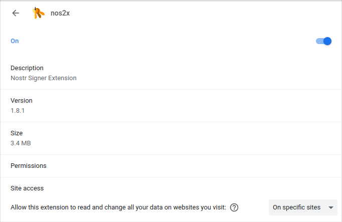 Extension permission configuration