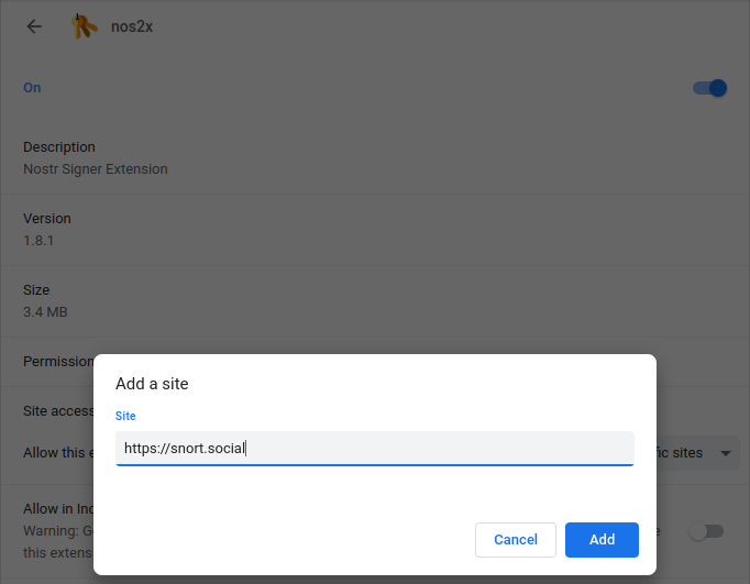 Extension permission configuration